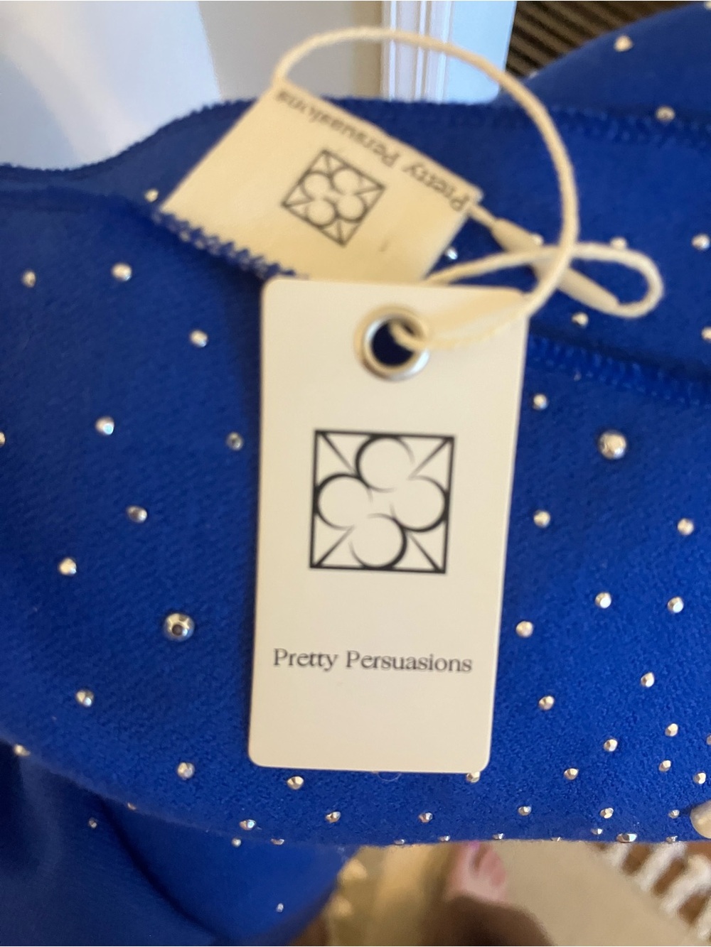 Pretty Persuasions Royal Blue Crystal-Embellished Wrap Scarf - Picture 7 of 7